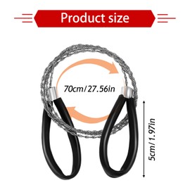 Pack of 4 Stainless Steel Rope Saw, 80 cm Wire Saw with Loops, Hand Chainsaw, Small, Handy, Quick Stored, Survival Equipment for Camping, Garden, Outdoor