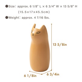 パレットライフ PaletteLife Cat Umbrella Stand, Compact Ceramic Umbrella Holder for Entryway, Cute Scandinavian Decorative Umbrella Rack, White