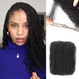 Alaleibaby Afro Kinkys Human Hair Bulk 18 Inch 30g/Pack Natural Black 100% Human Hair Soft 4C Afro Kinky Bulk Human Hair for Locs Extensions