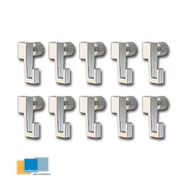 Art & More Picture Hooks for Picture Rails, Set of 10 Adjustable Picture Hangers for Gallery Rails/Gallery Rails, Load Capacity up to 4 kg