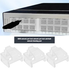 YINETTECH 24Pcs RJ45 Port Lock Port/Dust Blocker Cap Ethernet LAN Hub Anti Dust Cover Plug Cap Blockout Protector with 2 Removal Keys Transparent