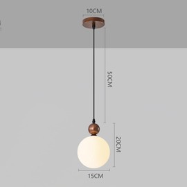 ZDAAPLJ 3 Light Cluster Globe Pendant Light Fixture Mid Century Milk Glass Pendant Light Kitchen Island Single Moon Hanging Lamp Vintage Farmhouse Wood Chandelier for Dining Room Bedroom Stairwell