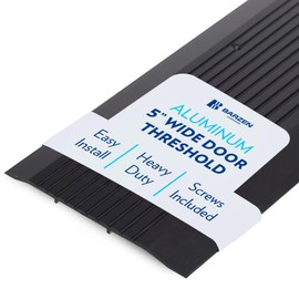 Barzen Aluminum Door Threshold Strip - Exterior Door Threshold for Doorways & Commercial Door Sill - ADA Wheelchair Compliance - Black Anodize - 5" Wide x 48" Long