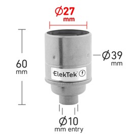 ElekTek ES E27 Edison Screw Fitting Brass Smooth Coat 10mm Insertion Ideal for Vintage Filament Bronze
