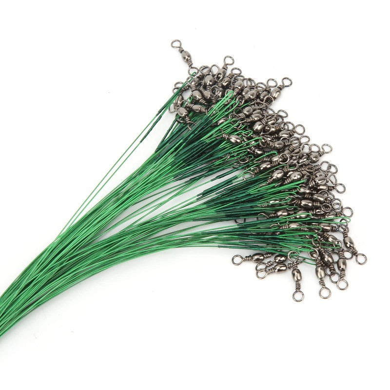 Fishing Wire Leader, Swivels Snap 100PCS Protective Fishing Leader for