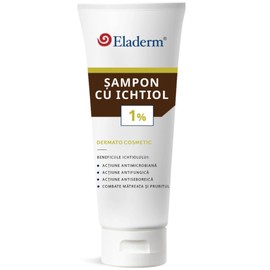 Eladerm Ichthiol Shampoo 200 ml Skin Prone to Infections, Dandruff, Dermatitis of the Scalp, Sebum Regulating and Soothing Effect, Itching, Irritation and Scalp Prone to Psoriasis