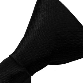 OATIPHO Solid Color Black Necktie for Men and Women Pre-Tied Adjustable Tie for Business Meetings Weddings and Special Occasions 3 15 Width