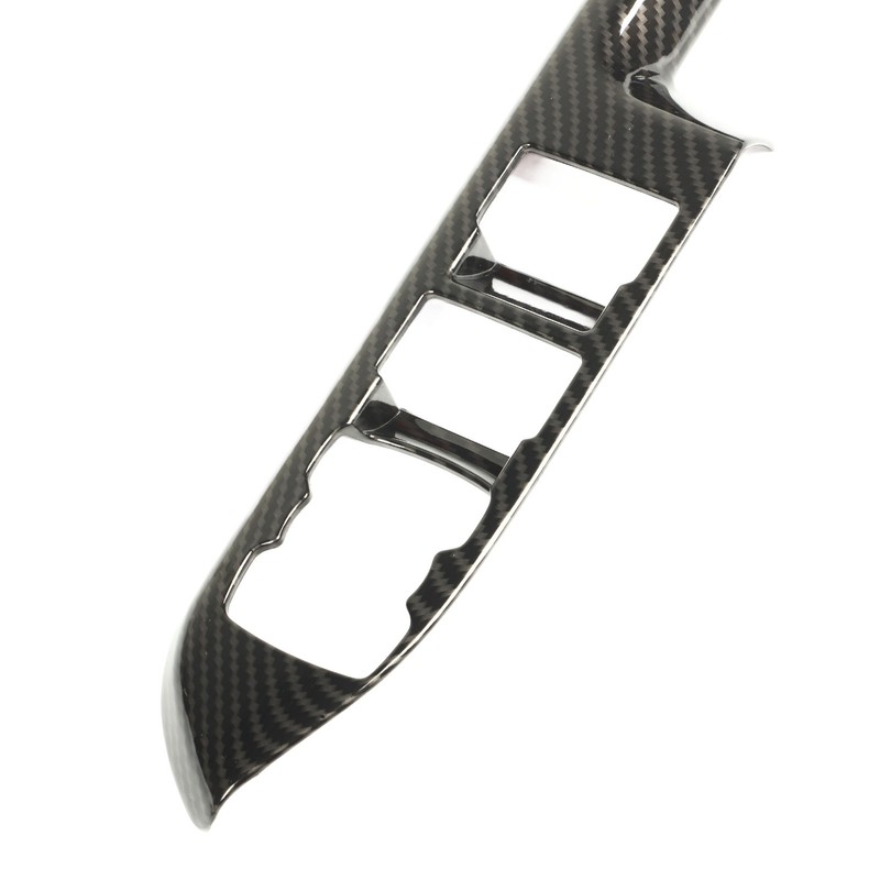 4 Pcs Door Window Control Panel Cover Carbon Fiber Style