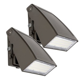 DAKASON (2 Pack) 60W LED Wall Pack, Dusk-to-Dawn Photocell, Adjustable Head, Full Cut-Off Security Light, 5000K 6600lm Replaces 200-300W HPS/HID IP65 Waterproof Outdoor Lighting Fixture, ETL Listed