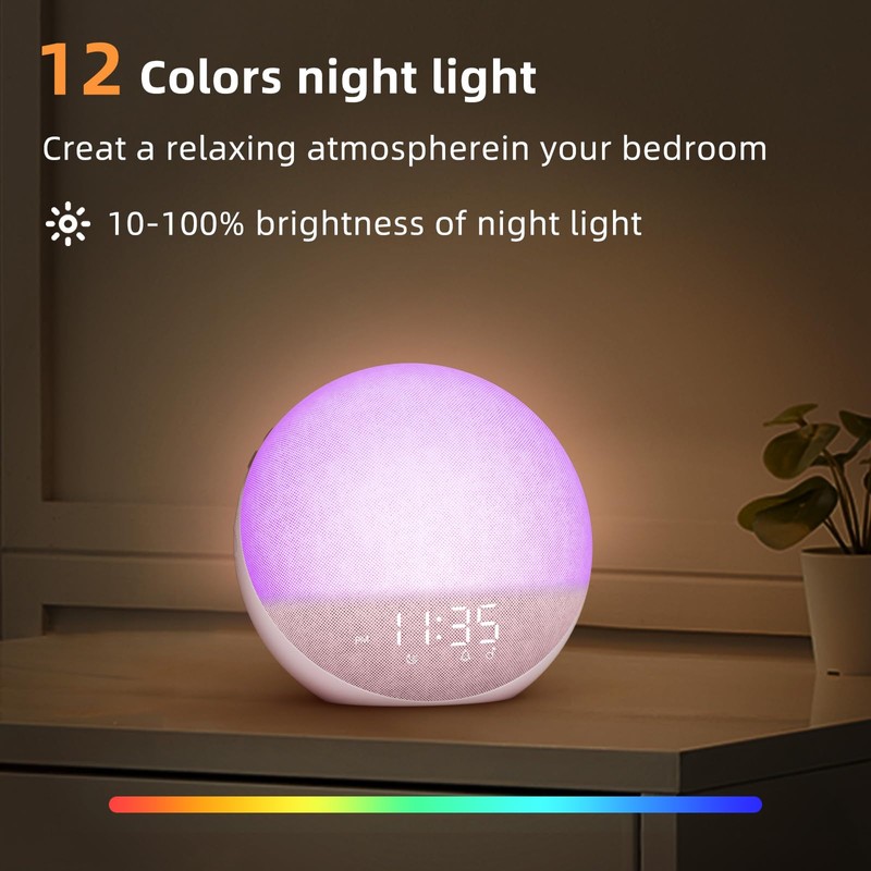 Odokee Sunrise Alarm Clock White Noise Machine: Natural Wake Up