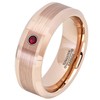 0.07ct Ruby Tungsten Ring - July Birthstone - 8MM Rose