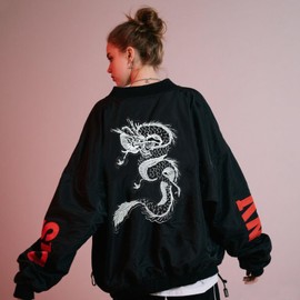 12.99 Inch Large Dragon Embroidery Patch - Iron On/Sew On Applique for DIY Costume Decoration Jackets, Hoodies, Sweaters, Jeans,Bags, Pants etc - Durable & Vibrant Design(White)