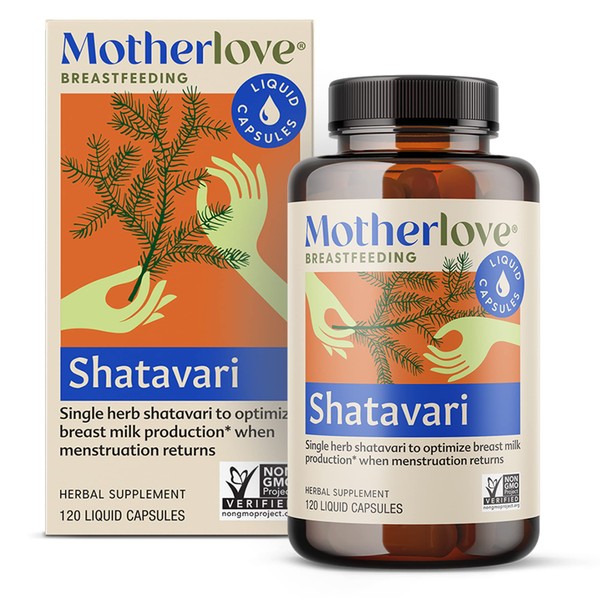 Motherlove Shatavari (120 Liquid caps) Lactation Supplement to Support Breast Milk Supply During Menstruation—Non-GMO, Organic Herbs, Vegan, Kosher, Soy-Free
