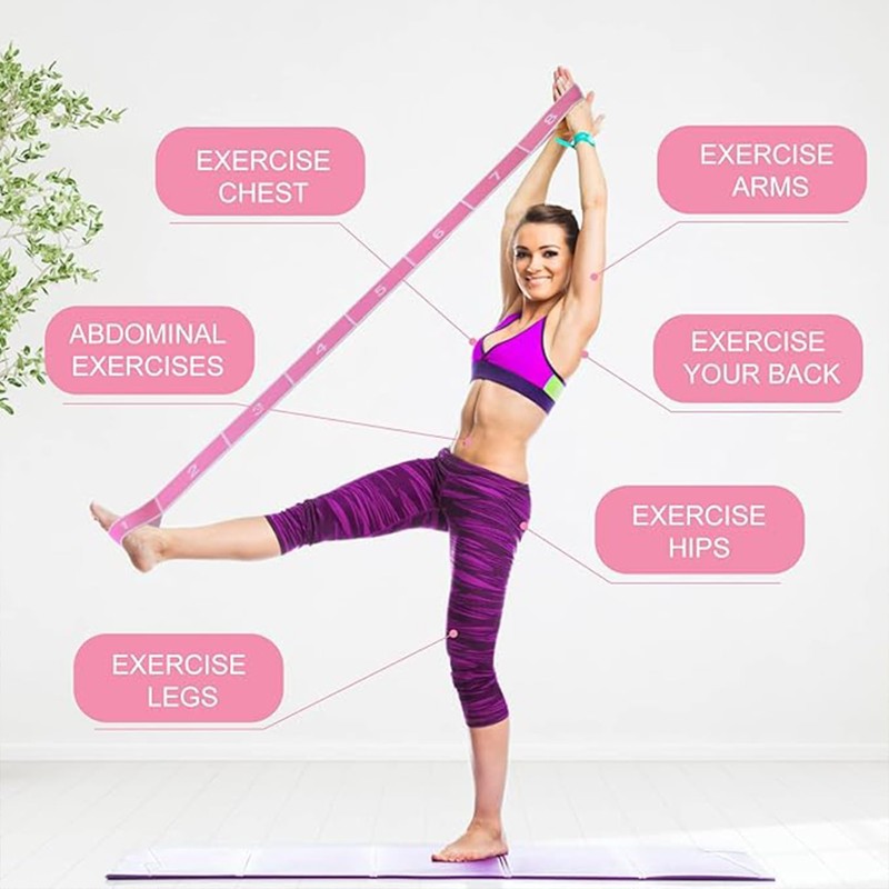 1 pcs Stretching Strap with Loops, Abeillo Elastic Yoga Straps