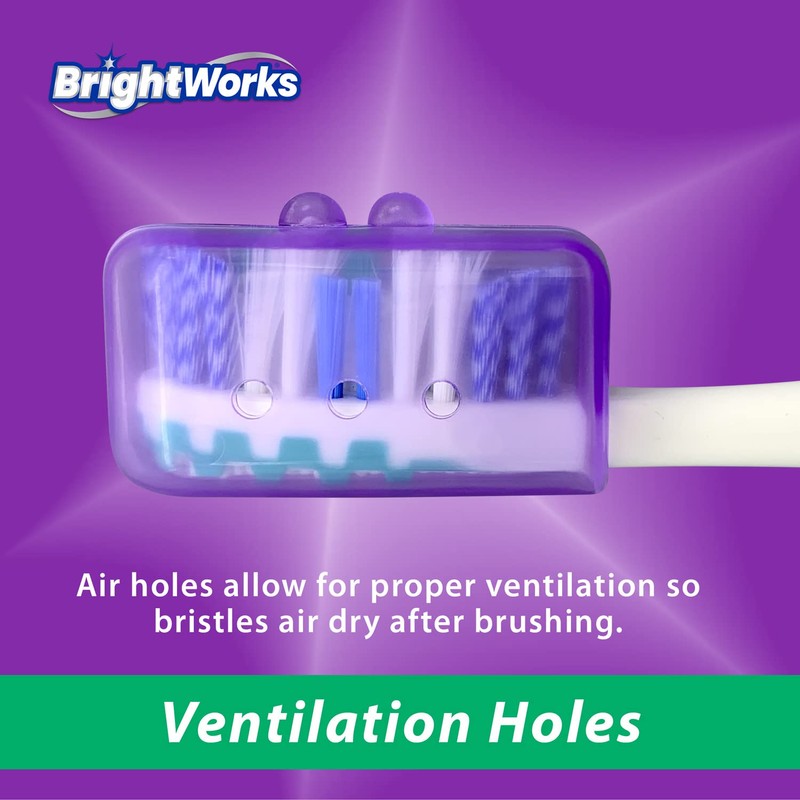 BrightWorks Toothbrush Cover Protectors for Travel, Purse, Backpack, and Home.