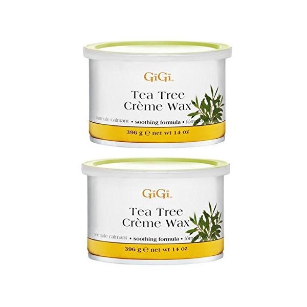 GiGi Tea Tree Creme Wax Soothing Formula 14 oz (2 pieces)