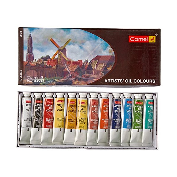 Camel Artist's Oil Color Box - 20Ml Tubes, 12 Shades