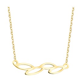 Sofia Milani - Women's Necklace 925 Silver - Leaf Pendant, Gold