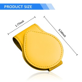SSNNUU Magnetic Sunglass Holder for Car,PU Leather Sunglass Holder for Car Visor,Universal Glasses Tickets Headphones Cards Visor Organizer,Car Accessories for Women and Man (Yellow)