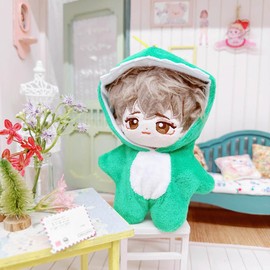niannyyhouse Coveralls, 3.9 - 5.9 inches (10 - 15 cm), Stuffed Toy, Clothes, Shark, Dinosaur, Cow, Rabbit, Fawn, Unicorn Pattern, Bodysuit, Dress Up, Cotton Doll Accessory, Green