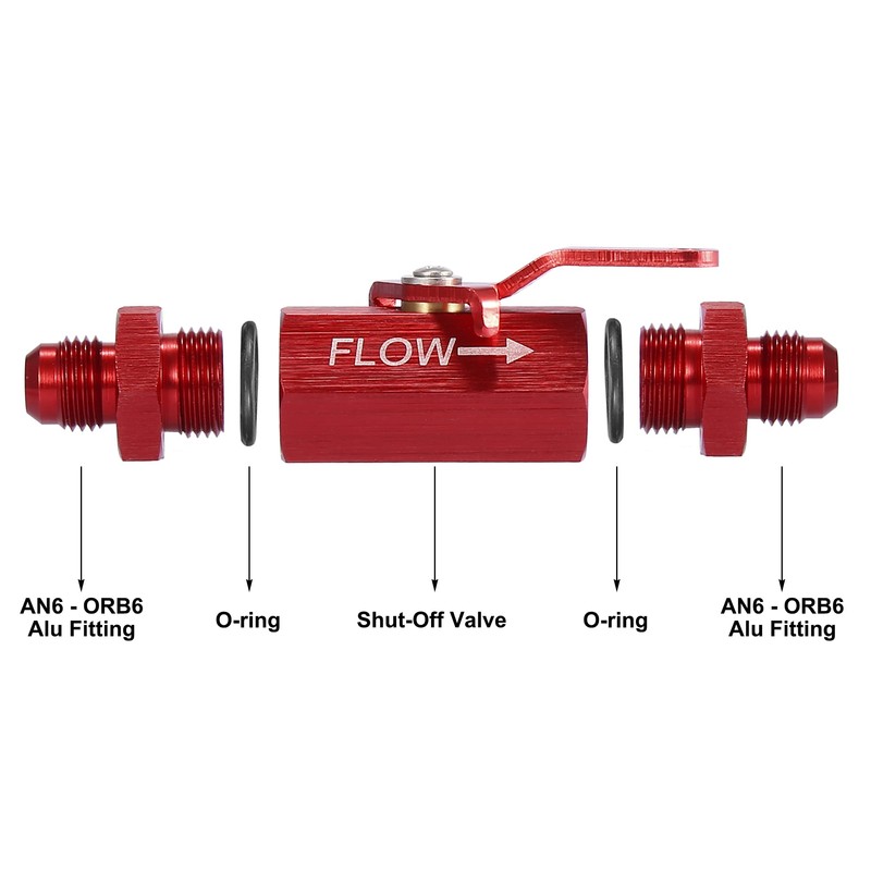 X AUTOHAUX AN6 6AN Aluminum Alloy Inline Fuel Shut Cut