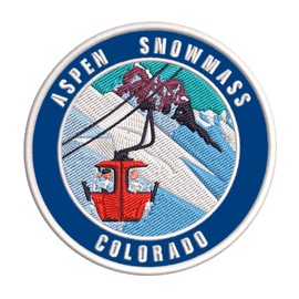 Aspen Snowmass, Colorado Ski Restort Mountain Embroidered Premium Patch DIY Iron-on or Sew-on Decorative Badge Emblem Vacation Souvenir Travel Gear Clothes Appliques