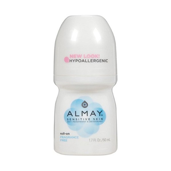 Almay Anti-Perspirant & Deodorant, Sensitive Skin, Roll-On, Fragrance Free 1.7 oz (Pack of 9)