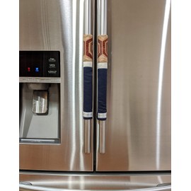 Copper Infused Fridge & Appliance Handle Covers Keep Your Kitchen Safe from Dirt and Grime Featuring Copperfull™ Technology (Copper Colored Geometric Trim (Set of 2))