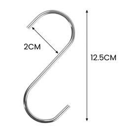 WOODZYCO Large S Hooks [20 Pack] – Stainless Steel S-Shaped Hooks for Hanging – Heavy-Duty Organizer for Kitchen Utensils, Mugs, Clothes, Towels, Plants, Tools, Garage & Bathroom Storage (Silver)