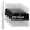 Exquisite Disposable Clear Plastic Knives 200 Pcs - Heavy Duty