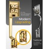 EHOMEWARE Gold Front Door Handle Set, Brass Heavy Duty Square