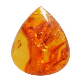 Ravishing Impressions Natural Baltic Amber Pear Cabochon Size 24x21x6 MM Fossilized Amber Tree Resin Amber Loose Semi Precious Jewellery Making Flat Back Side Gemstone