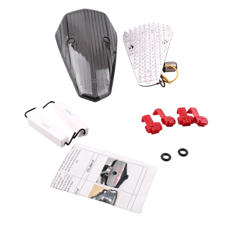 Mallofusa Motorcycle Integrated Taillight LED Brake Tail Light Compatible for