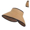 Sun Visors for Women Wide Brim Beach Hat Foldable Straw