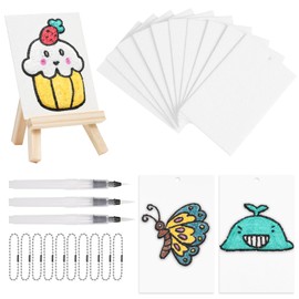 AOOTE Magic Puffy Paint, 24 teiliges 3D Drawing Magic Canvas Sponge Set, 10 Stücke 3D Zeichnung Puffy Leer Malerei Papier Mit 3 Wasserstift, Foam Texture Painting Paper, DIY Puffy Texture Paper