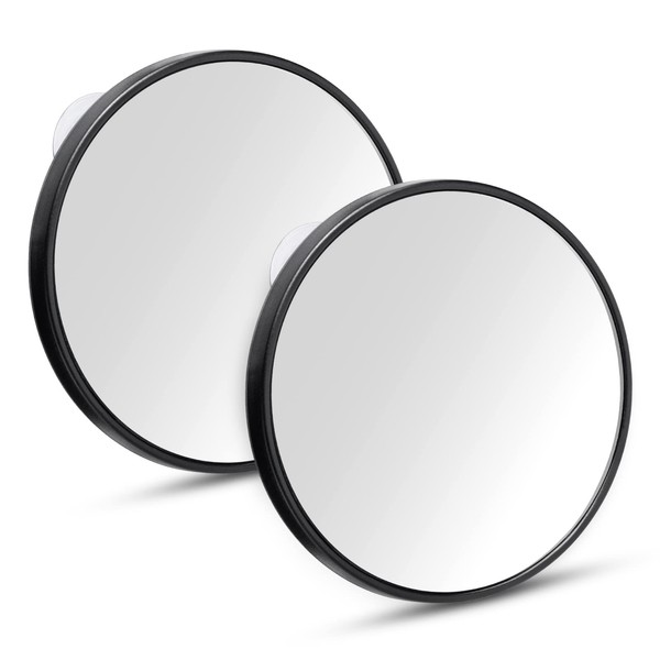 JPNK - 2 espejos de maquillaje portátiles de viaje pequeño 10 x y 15 x