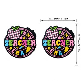 Lovymi 6PCS Teacher Silicone Focal Beads for Pens, Round Teacher Silicone Beads for Keychain Making DIY Handicraft