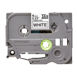 Brother TZe-211 Pea-Touch Laminating Tape, Width 0.24 inches (6 mm) (Black Letter/White Tape) [Genuine Product]