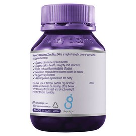 Henry Blooms Zinc Max 50Mg 60 Capsules