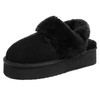 Stelle Plush Platform for Women Comfy Slippers Fleece Lining Removable