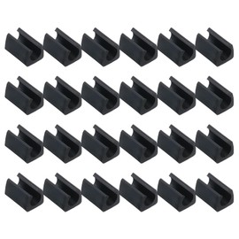 PATIKIL 14mm Rectangle Chair Leg Cover, 24Pcs Plastic Non-Slip Furniture Feet Protectors Tips Covers Floor Glides Tubing Caps for Office Home, Black