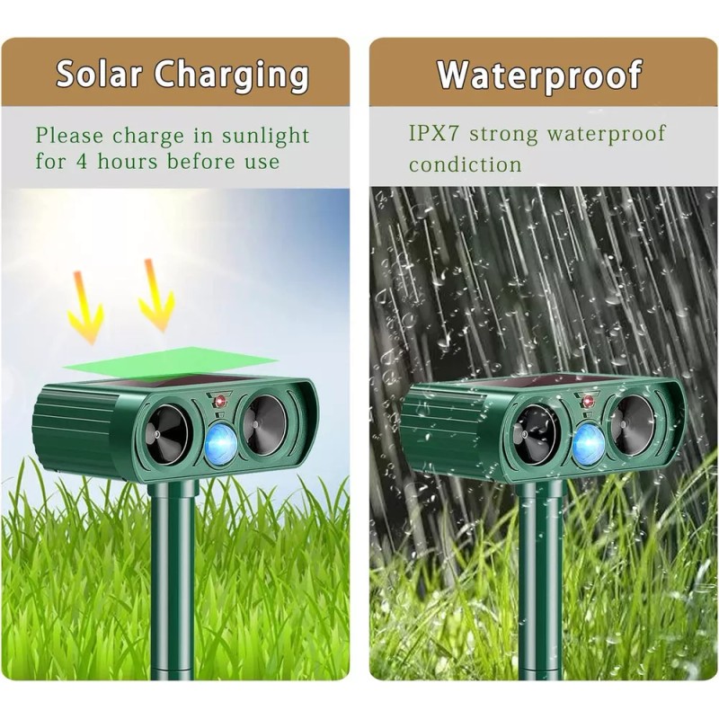 generic B 2 Ahuyentador Solar Ultrasónico Animales Para Jardín Hzx