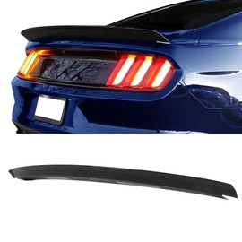 IKON MOTORSPORTS, Trunk Spoiler Compatible With 2015-2021 Ford Mustang 2-Door Coupe Convertible, Painted Glossy Black ABS Rear Tail Wing Boot Lid
