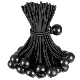 Upluckey Tarp Bungee Balls Ties 50 PCS Black High Elastic 8 Inch Canopy Tie Down Strap Durable Rubber Tarp Bungee Cord Camping, Tents
