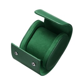 sourcing map Leather Watch Travel Case Single Watch Roll Storage Box Organizer for Men Women Watch Holding Storaging Displaying, 1 Slot, Green
