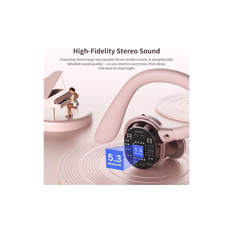 ORZ Audífonos inalámbricos, Bluetooth 5.3, Hi-Fi Estéreo Cascos, Pantalla LED,