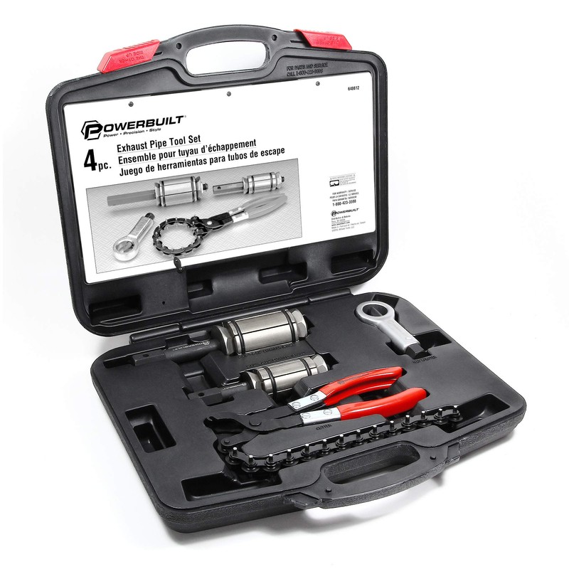 Powerbuilt 4 Piece Exhaust Pipe Tool Set, Repair Tailpipes, Expanders,
