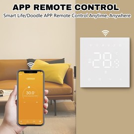 KUWUNG Smart Thermostat Fussbodenheizung Wasser, Graffiti WiFi Heizungsthermostat Smart Digital Raumthermostat Kompatibel mit Alexa, Google Home, Programmierbar, Sprachsteuerung und Smart Life App