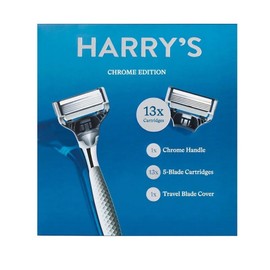 Harry's Winston Razor 1 Chrome Handle + 13 Cartridges Men's Shaving Razor Blades