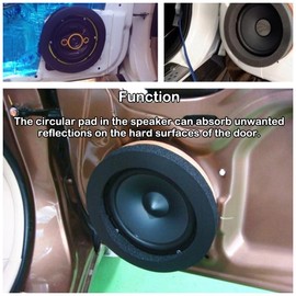 SUIOPPYUW 4 Pieces Car Door Stereo Speaker Sound Deadening Rings 6/6.5 Inch Tweeters Horn Circular Pad Kit Soundproof Circle